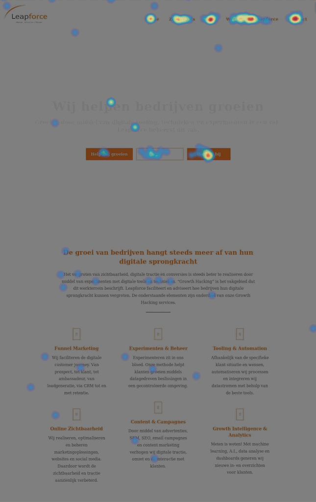 Website heatmap van Leapforce