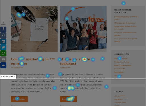 Website heatmap van Leapforce