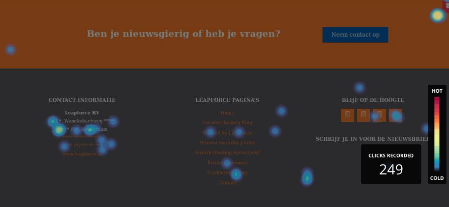Website heatmap van Leapforce