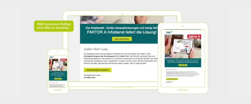 Xing sponsored mailing
